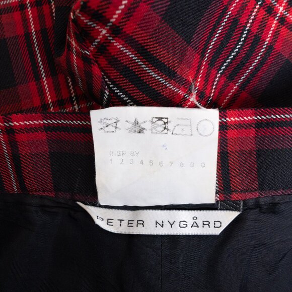 Peter Nygard Wide Leg Plaid Pants Red Black Wool Blend Tartan Canada Size 12 - Picture 5 of 13